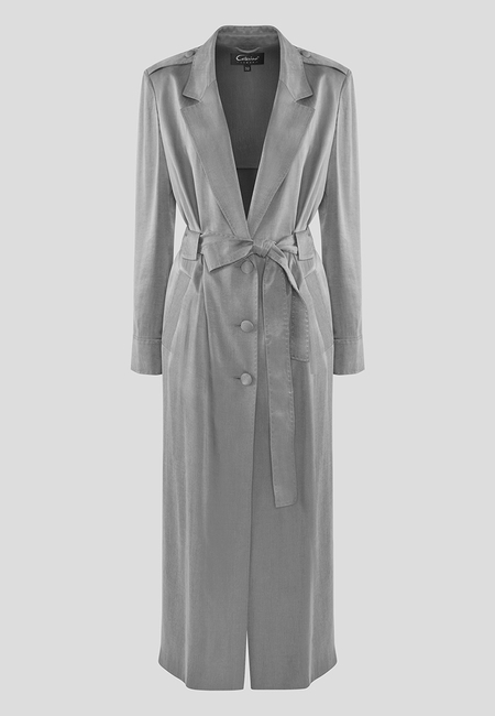 Szara sukienka w formie płaszcza