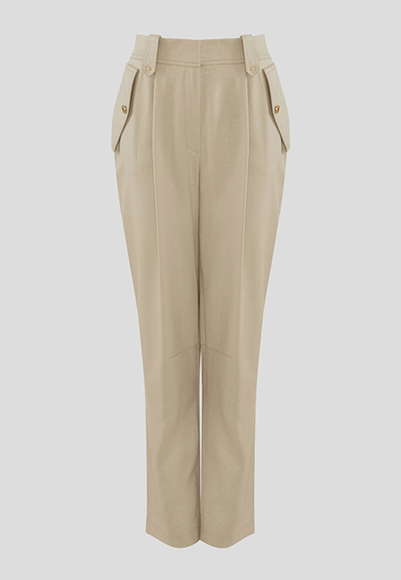Beżowe spodnie w sportowym stylu