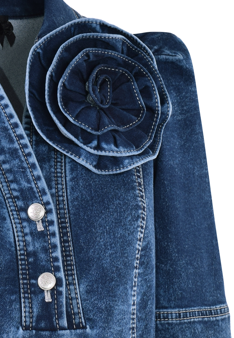 Sukienka denim z kwiatem