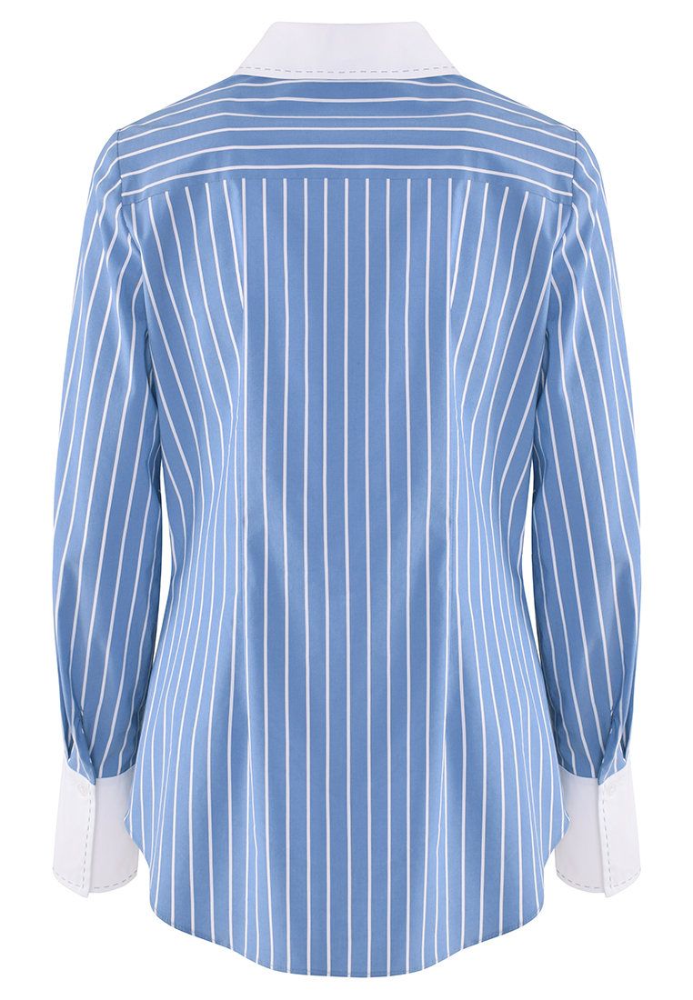 Niebieska koszula z motywem kwiatowym