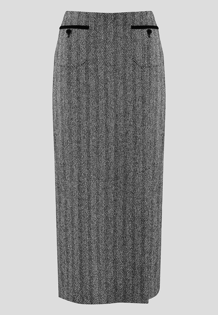 Ciepła spódnica w klasyczną jodełkę