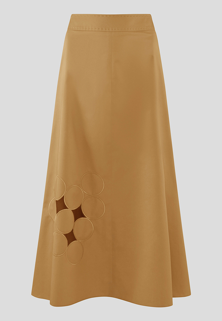 Brązowa spódnica z haftem