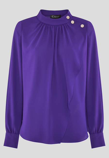 Fioletowa bluzka z żabotem