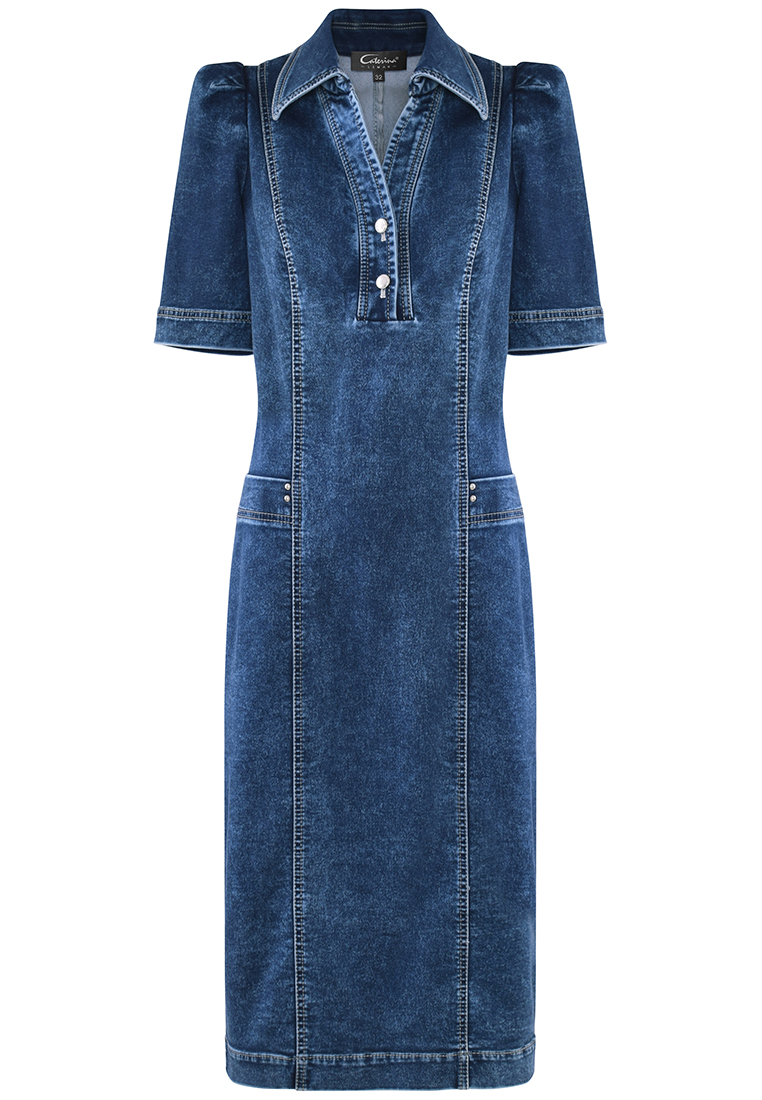 Sukienka denim z kwiatem