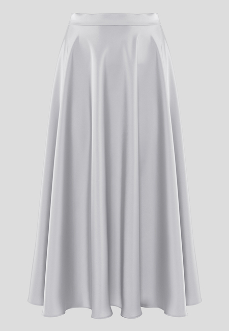 Satynowa spódnica w kolorze srebrnym