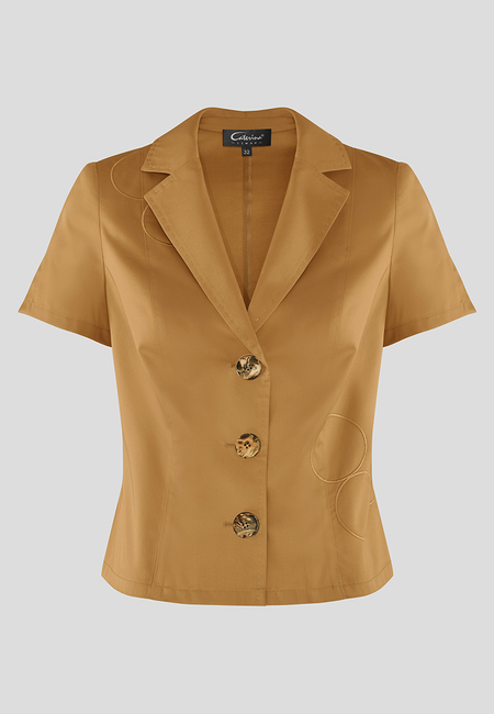 Brązowy żakiet z haftem