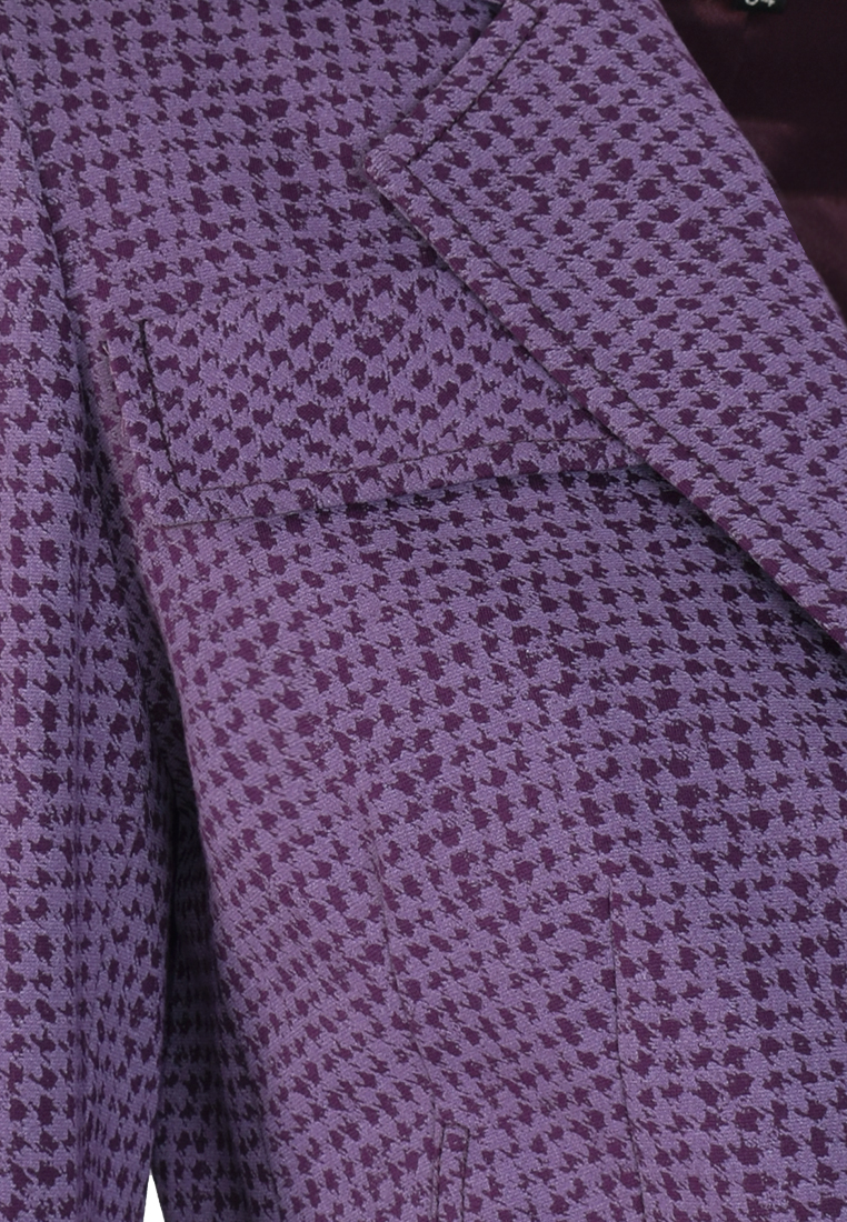 Fioletowy żakiet z motywem kurzej stopki