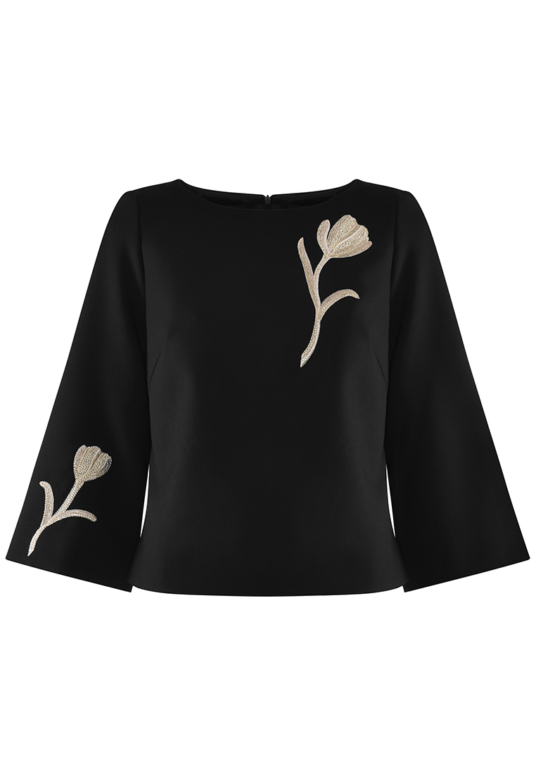 Bluzka z aplikacją kwiatową