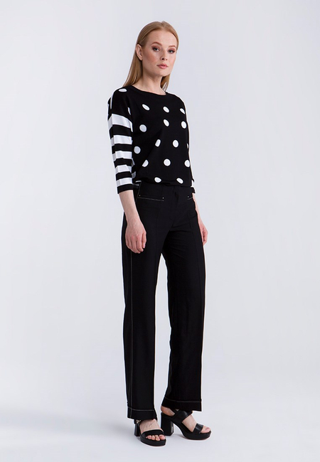 Czarne spodnie w kant