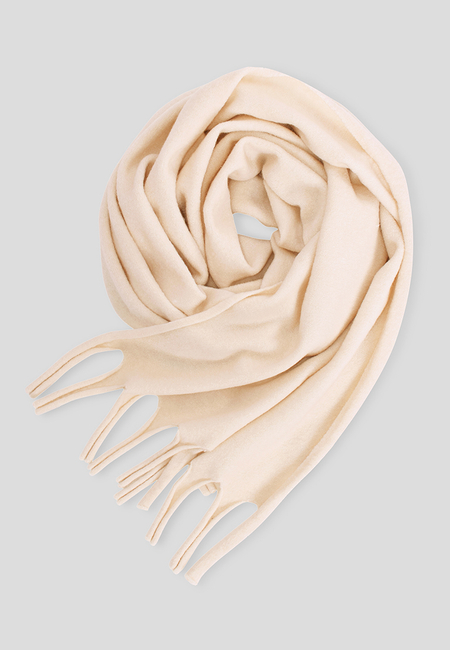 Kremowy szal z domieszką wełny