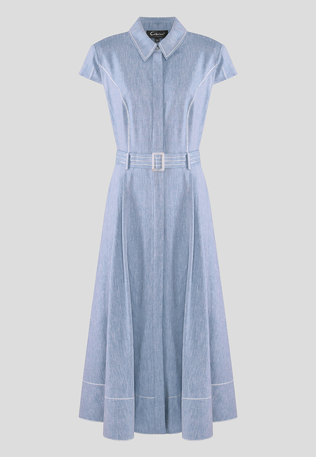 Niebieska sukienka typu szmizjerka