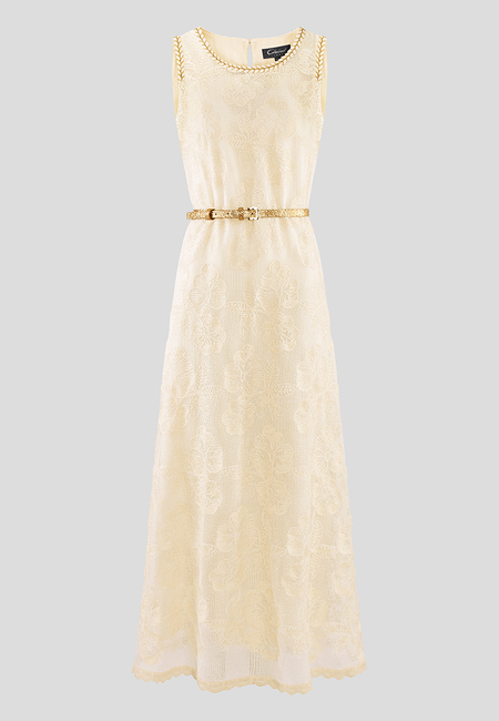 Koronkowa sukienka w kremowym odcieniu