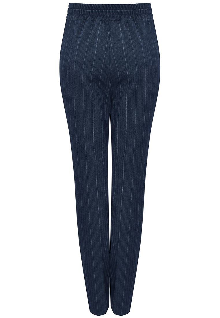 Granatowe spodnie w prążek