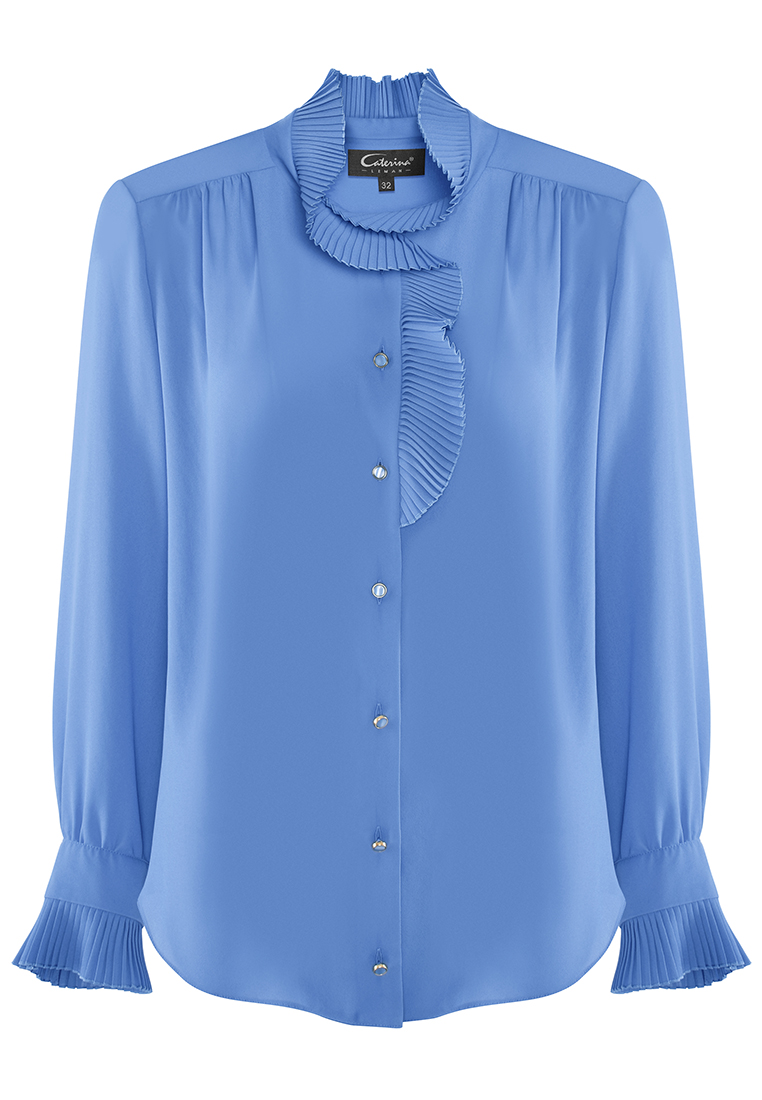 Bluzka koszulowa z plisowaną falbaną