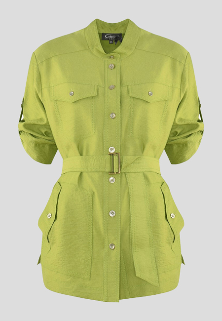 Zielona bluzka ze stójką