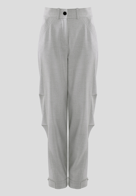 Szare spodnie z oryginalnymi nogawkami