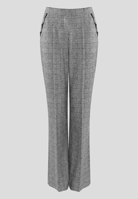 Spodnie w kratę z elementem koronki