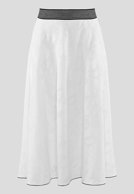 Biała spódnica z kontrastowym wykończeniem