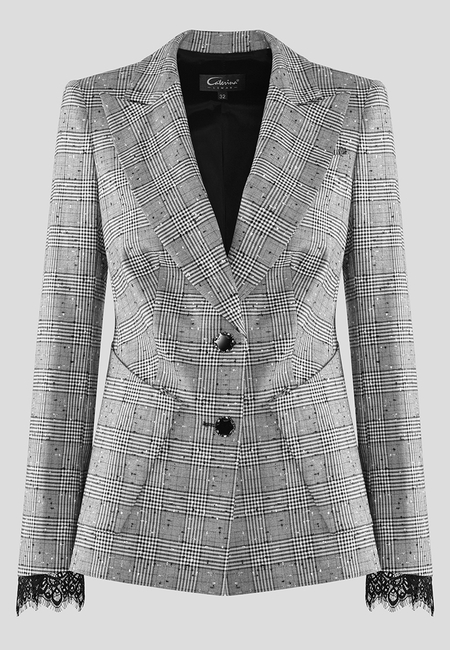 Żakiet z elementami koronki