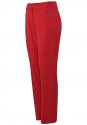 Czerwone spodnie z tkaniny w prążek