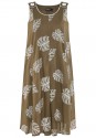 Swobodna sukienka z bawełny z motywem liści