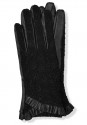 Czarne rękawiczki z haftem