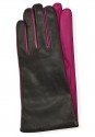 Skórzane rękawiczki fioletowo-czarne