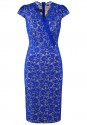 Kobaltowa sukienka z koronki