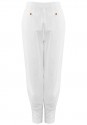 Białe spodnie z oryginalnym wykończeniem nogawek