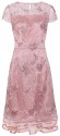 Różowa sukienka z haftowanej koronki