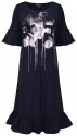 Granatowa sukienka z dwóch tkanin