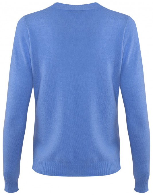 Niebieski sweter z wysokogatunkowych przędz
