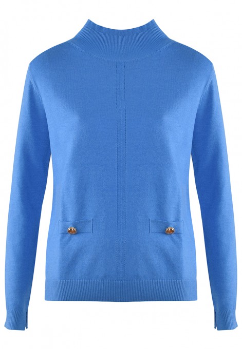 Niebieski sweter z półgolfem