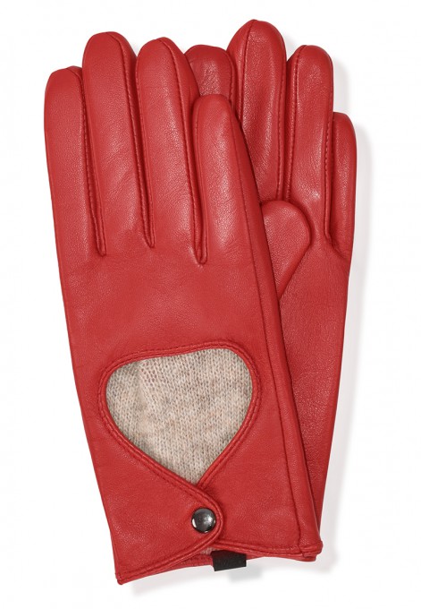 Skórzane rękawiczki w kolorze czerwonym