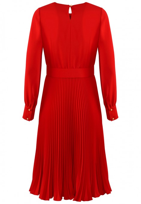 Plisowana sukienka w kolorze czerwonym