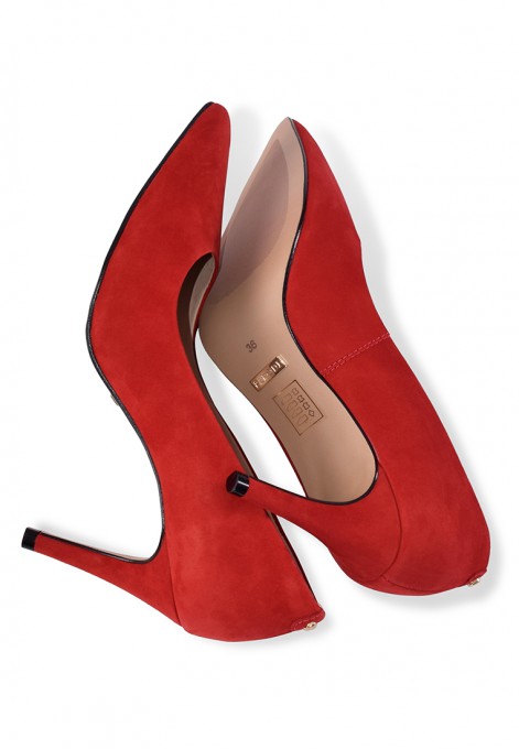 Skórzane buty w kolorze czerwonym