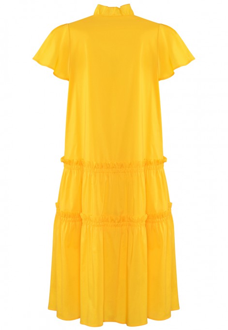 Żółta sukienka z falbanami