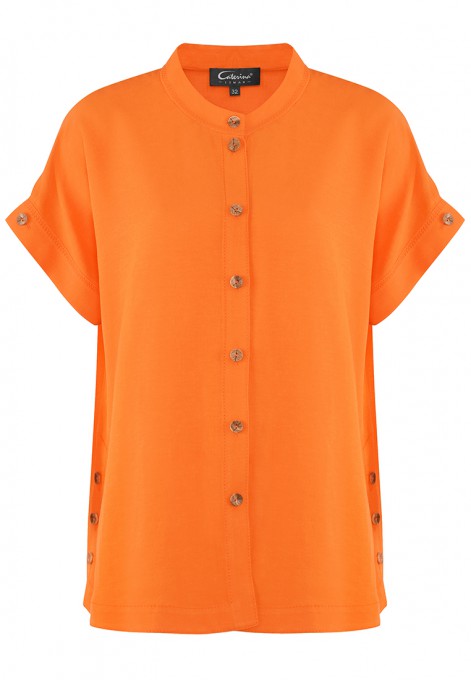 Pomarańczowa koszula ze stójką