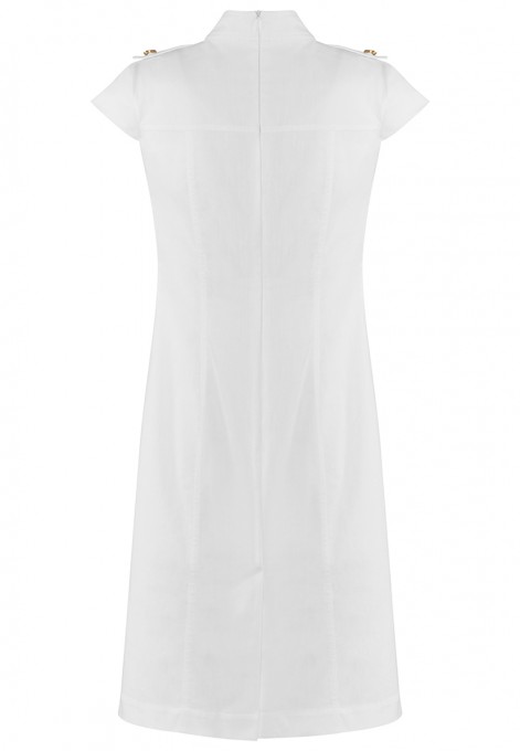Biała sukienka z kieszeniami