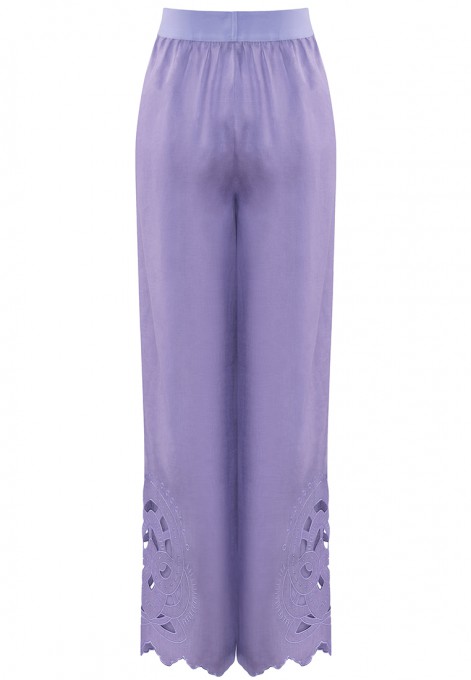Fioletowe spodnie z lnu