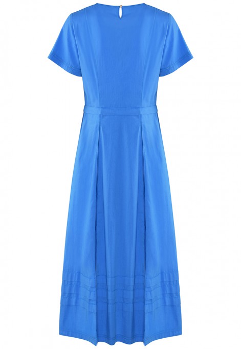 Kobaltowa sukienka z haftem