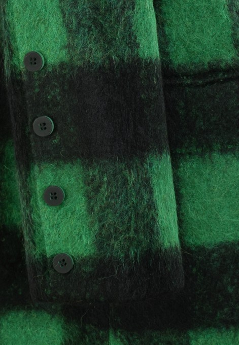 Płaszcz w zielono-czarną kratę
