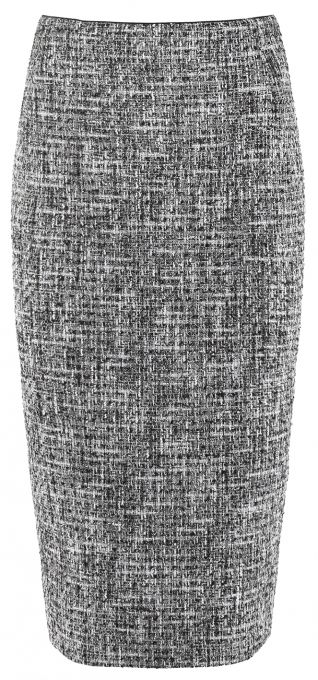 Ołówkowa spódnica z tkaniny typu Chanel