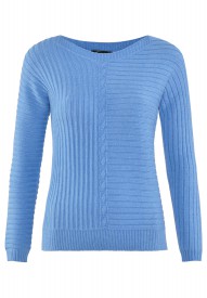 Dzianinowy sweter w kolorze niebieskim