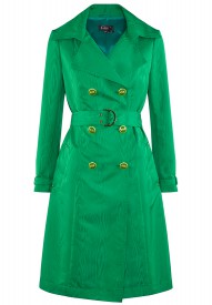 Płaszcz dwurzędowy w kolorze zielonym