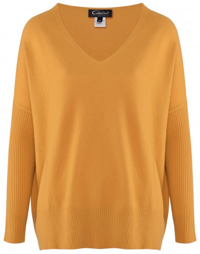 Żółty sweter z wysokogatunkowej przędzy