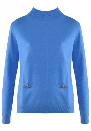 Niebieski sweter z półgolfem