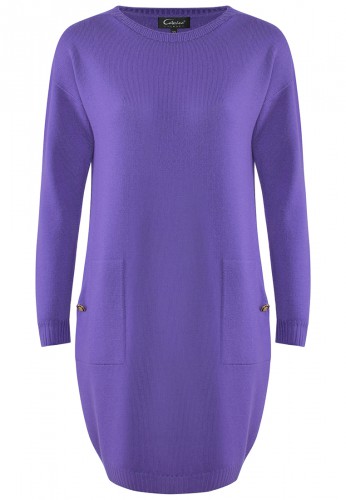 Sweter tunika w kolorze fioletowym