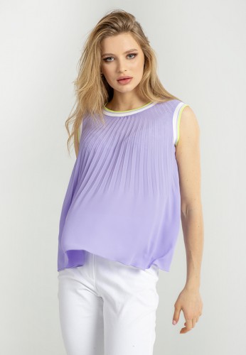 Fioletowa bluzka z plisowaniem