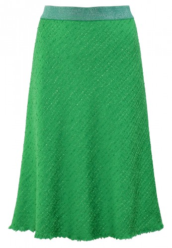 Zielona spódnica rozszerzana dołem